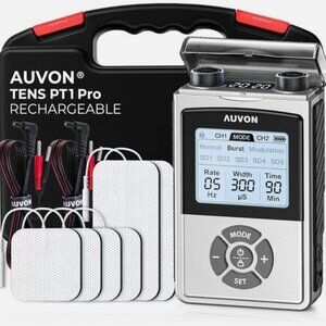 New EXTRAS!! AUVON TENS PT1 Pro Rechargeable TENS Unit